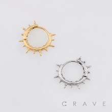 GOTHIC SPIKE BEAD HALO 316L SURGICAL STEEL EARRING